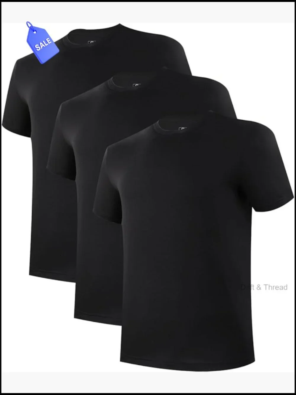 3 Pack Mens Undershirts Soft Stretchy Moisture Wicking Crew Neck Tees